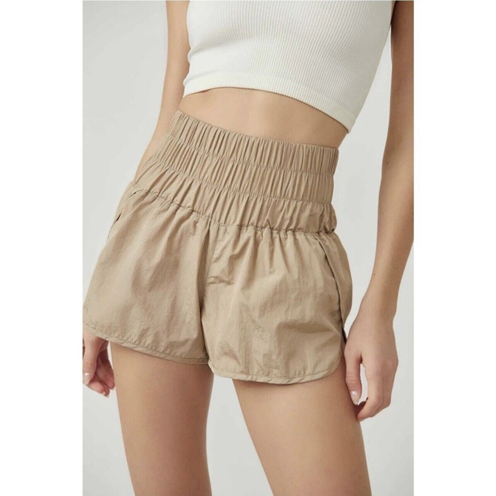 NWT Free People Movement The Way Home Clay Tan High Rise Shorts